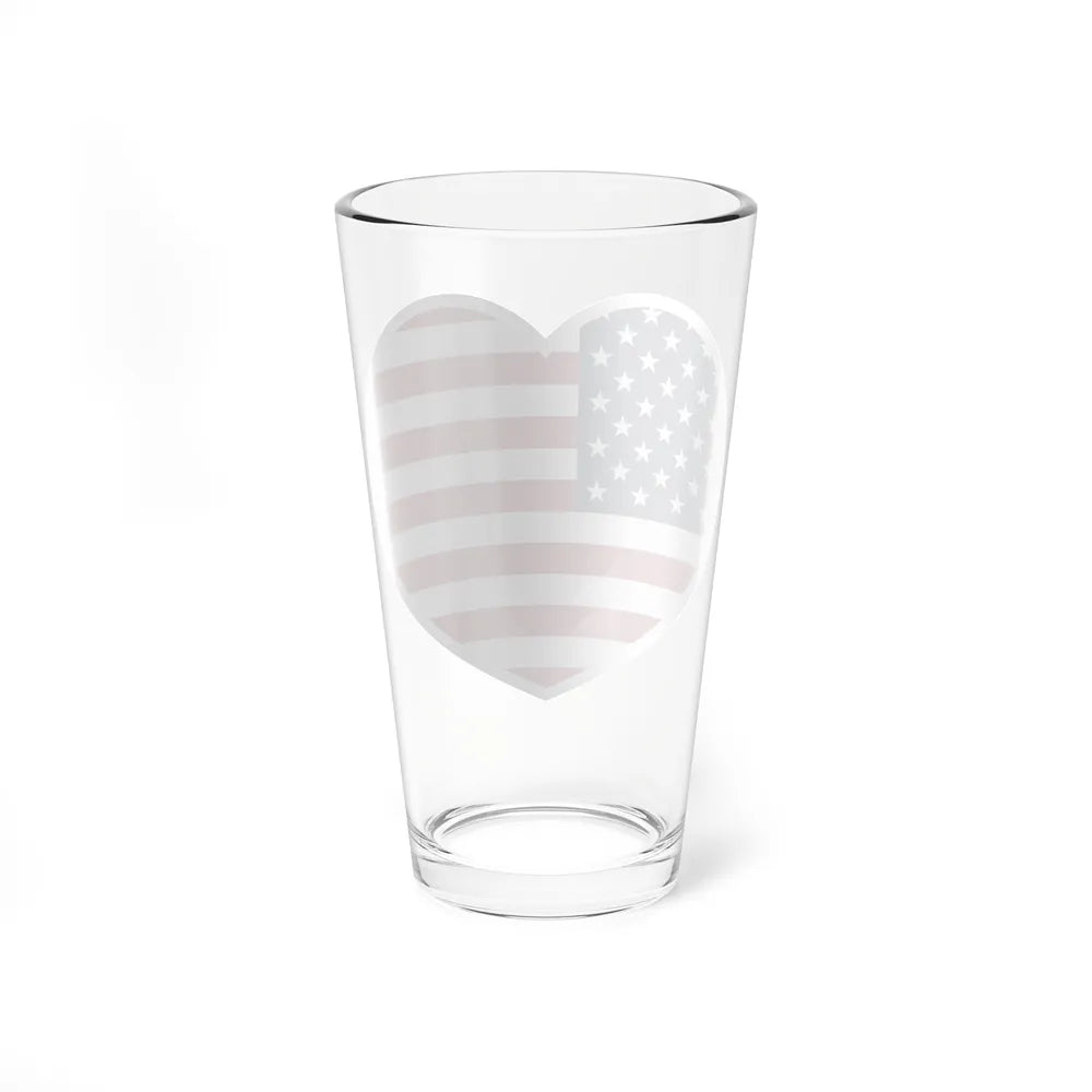 Heart Flag of the United States - Pint Glass 16oz-Go Mug Yourself