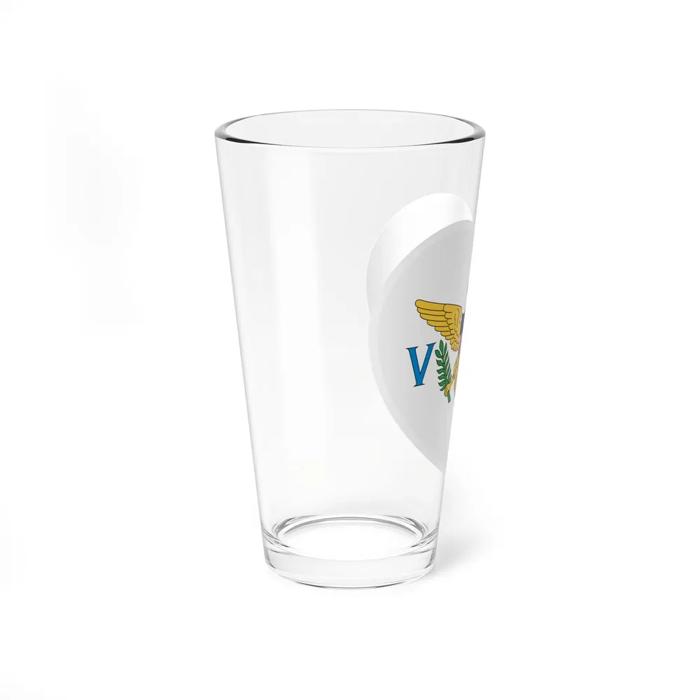 Heart Flag of the United States Virgin Islands - Pint Glass 16oz-Go Mug Yourself