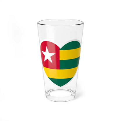 Heart Flag of Togo - Pint Glass 16oz-16oz-Go Mug Yourself