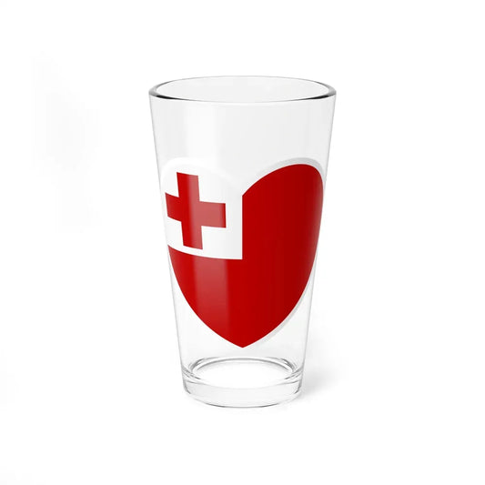 Heart Flag of Tonga - Pint Glass 16oz 16oz - Go Mug Yourself