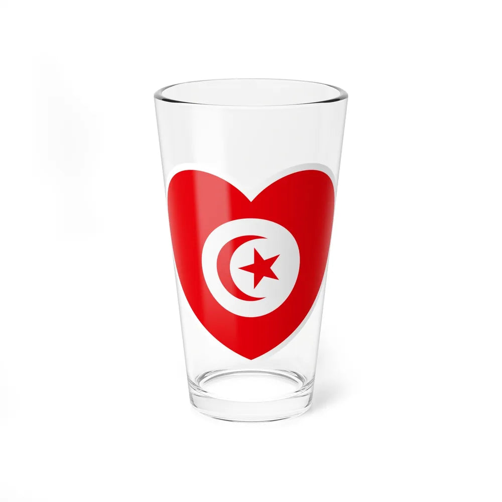 Heart Flag of Tunisia 1959-1999 - Pint Glass 16oz-16oz-Go Mug Yourself