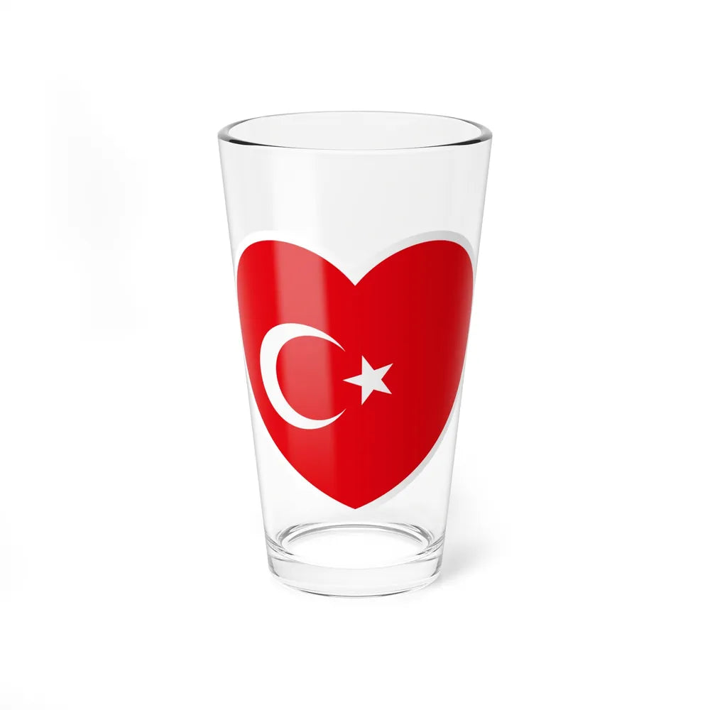 Heart Flag of Turkey - Pint Glass 16oz-16oz-Go Mug Yourself