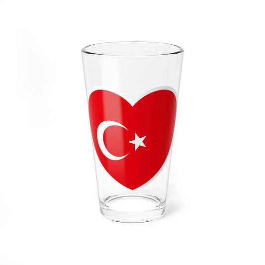 Heart Flag of Turkey - Pint Glass 16oz 16oz - Go Mug Yourself