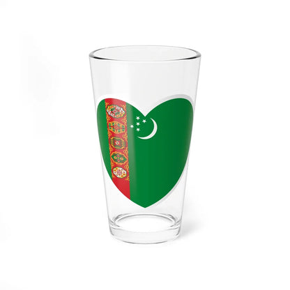 Heart Flag of Turkmenistan 1992-1997 - Pint Glass 16oz-16oz-Go Mug Yourself