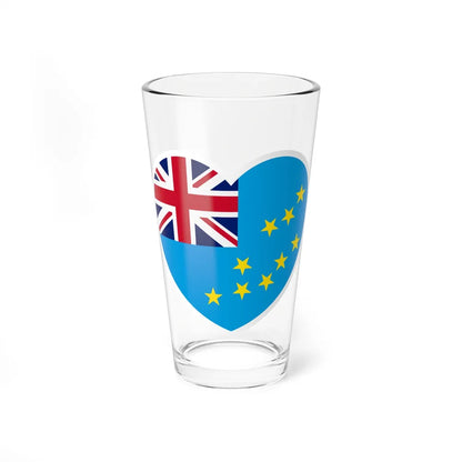 Heart Flag of Tuvalu - Pint Glass 16oz-16oz-Go Mug Yourself