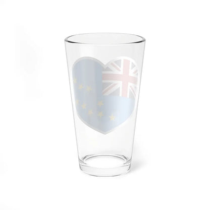 Heart Flag of Tuvalu - Pint Glass 16oz-Go Mug Yourself