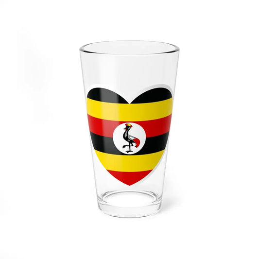 Heart Flag of Uganda - Pint Glass 16oz 16oz - Go Mug Yourself
