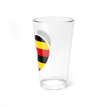 Heart Flag of Uganda - Pint Glass 16oz-Go Mug Yourself