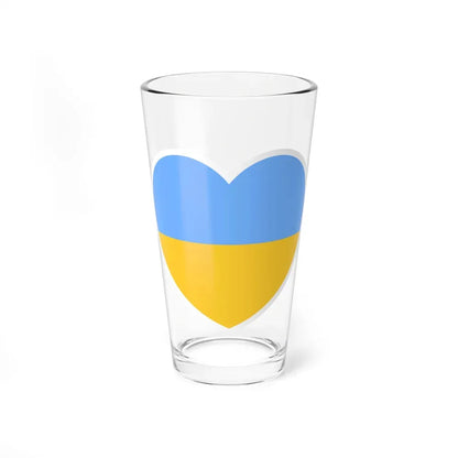 Heart Flag of Ukraine 1917-1921, 1991-1992 - Pint Glass 16oz 16oz - Go Mug Yourself