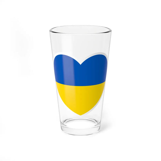 Heart Flag of Ukraine - Pint Glass 16oz-16oz-Go Mug Yourself