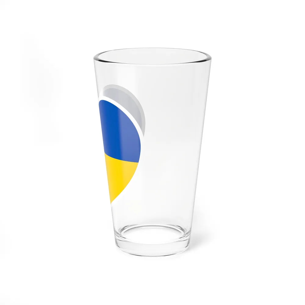 Heart Flag of Ukraine - Pint Glass 16oz-Go Mug Yourself