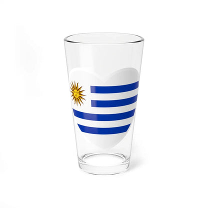 Heart Flag of Uruguay - Pint Glass 16oz-16oz-Go Mug Yourself