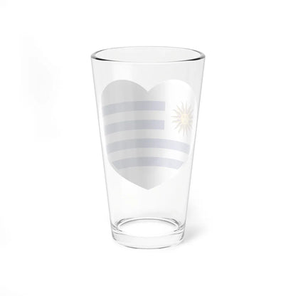 Heart Flag of Uruguay - Pint Glass 16oz-Go Mug Yourself