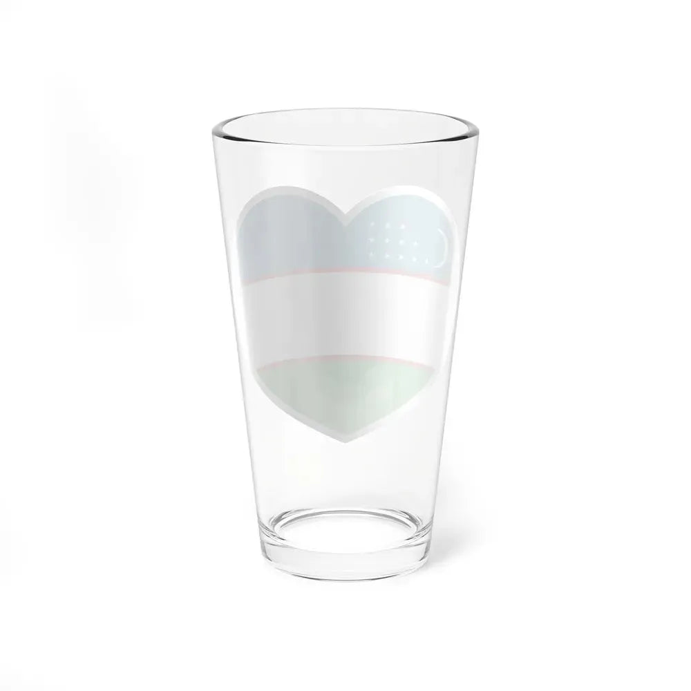 Heart Flag of Uzbekistan - Pint Glass 16oz - Go Mug Yourself