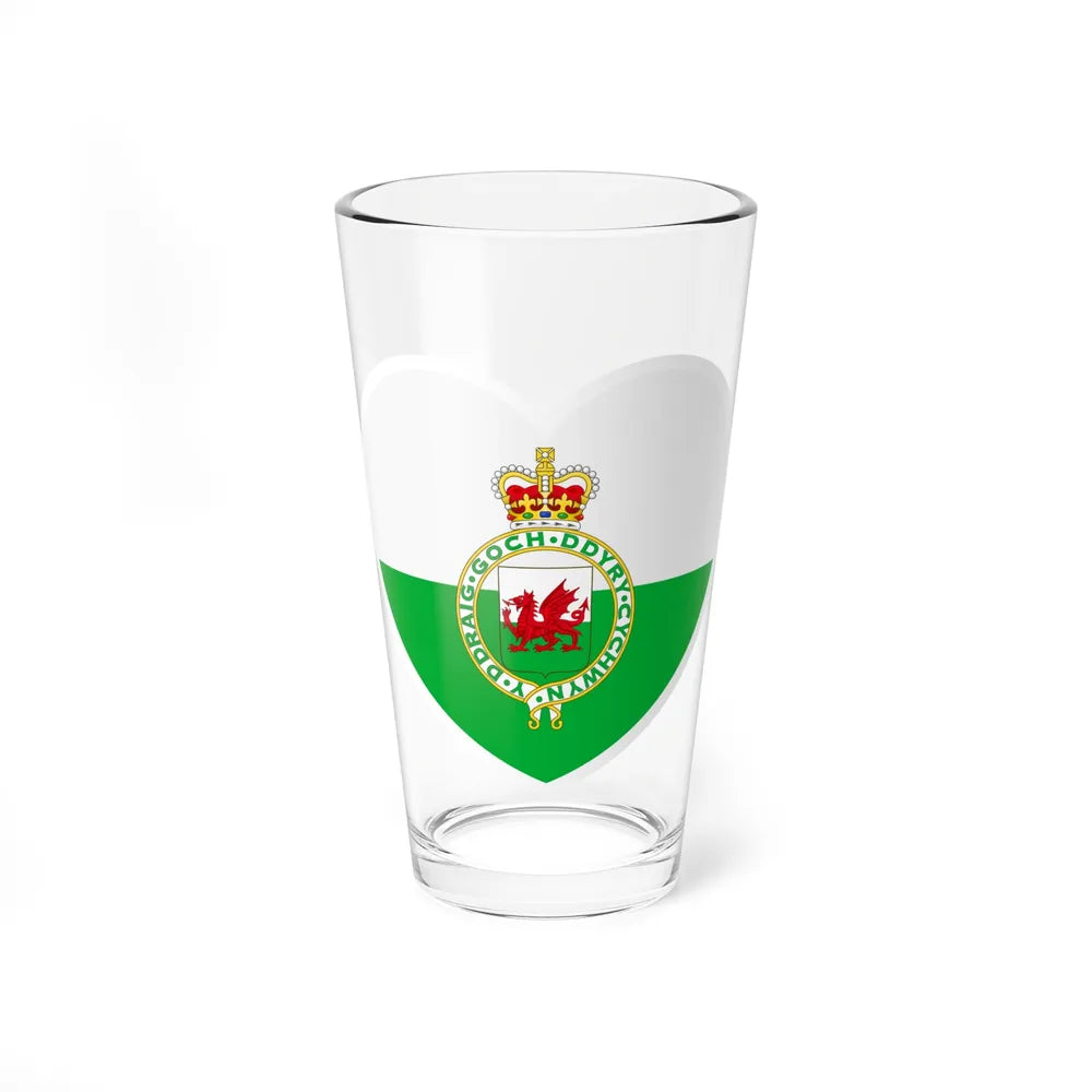 Heart Flag of Wales 1953-1959 - Pint Glass 16oz-16oz-Go Mug Yourself