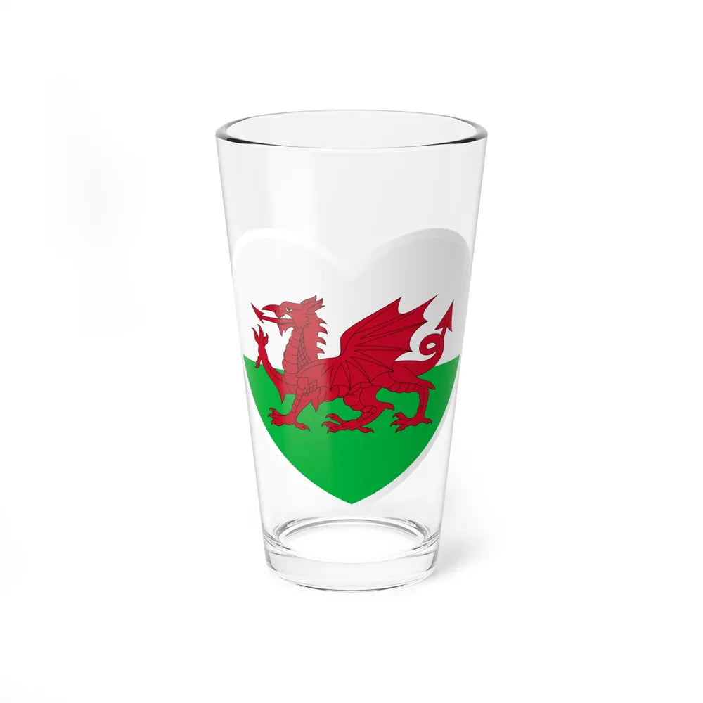 Heart Flag of Wales - Pint Glass 16oz-16oz-Go Mug Yourself