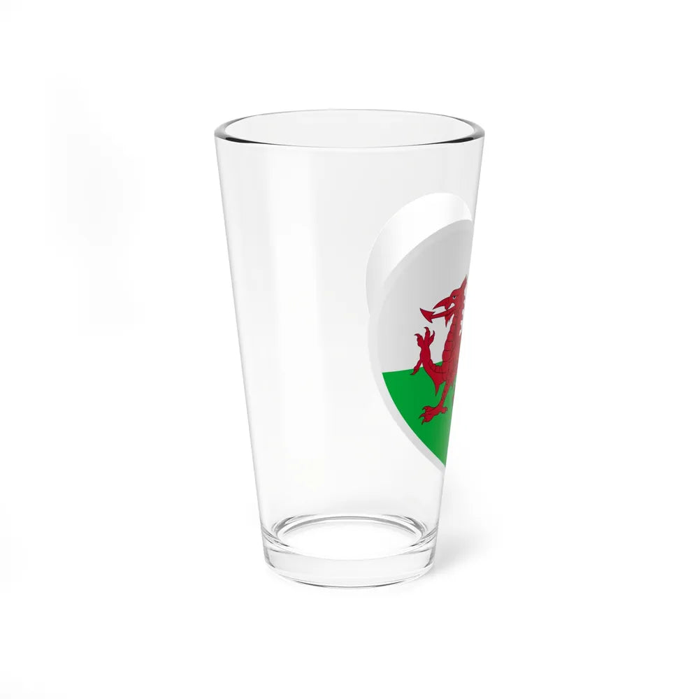 Heart Flag of Wales - Pint Glass 16oz-Go Mug Yourself