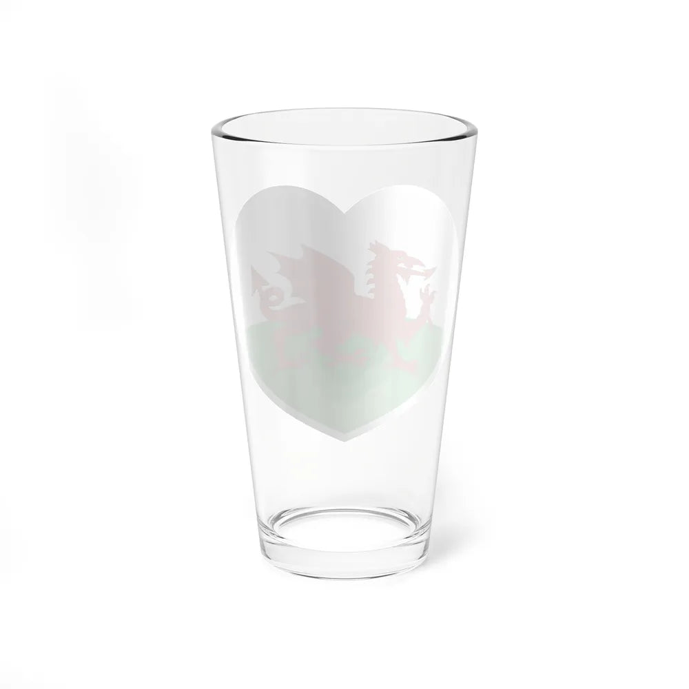 Heart Flag of Wales - Pint Glass 16oz-Go Mug Yourself