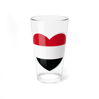 Heart Flag of Yemen - Pint Glass 16oz-16oz-Go Mug Yourself