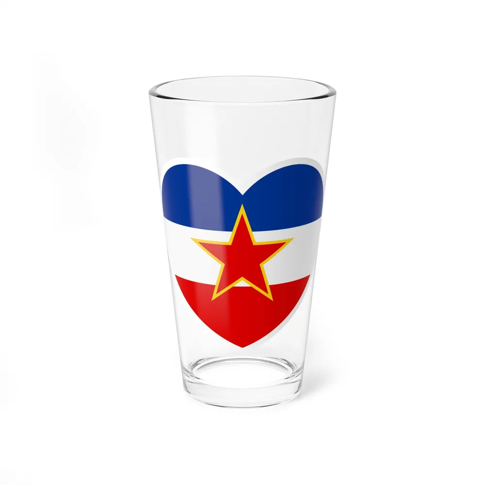 Heart Flag of Yugoslavia - Pint Glass 16oz-16oz-Go Mug Yourself