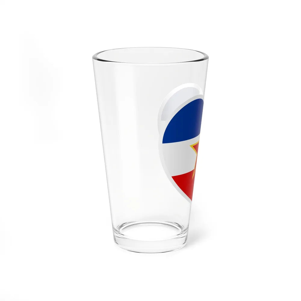 Heart Flag of Yugoslavia - Pint Glass 16oz-Go Mug Yourself