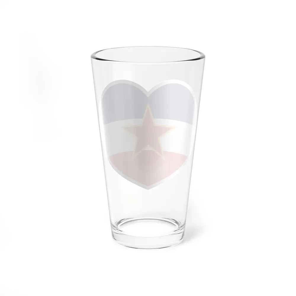 Heart Flag of Yugoslavia - Pint Glass 16oz-Go Mug Yourself