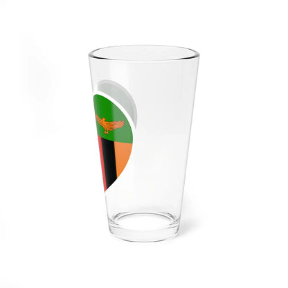 Heart Flag of Zambia - Pint Glass 16oz-Go Mug Yourself