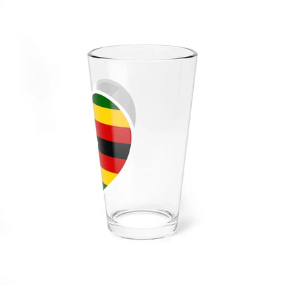 Heart Flag of Zimbabwe - Pint Glass 16oz - Go Mug Yourself