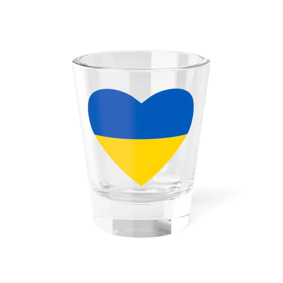 Heart-shaped Ukrainian flag (Ukraine) Shot Glass 1.5oz 1.5oz - Go Mug Yourself