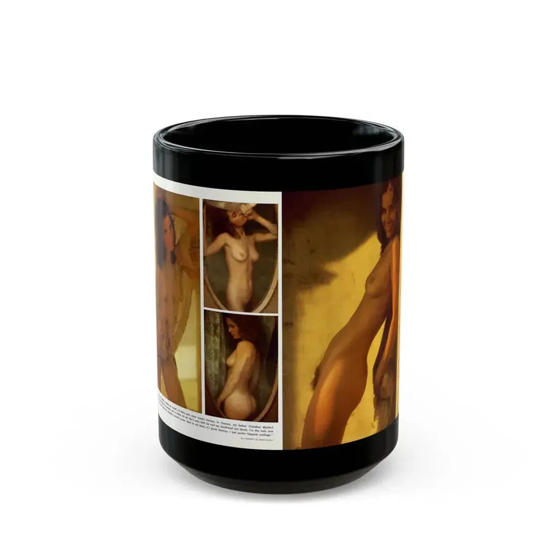Heather Menzies #10 - Nudes (Vintage Female Icon) Black Coffee Mug 15oz - Go Mug Yourself