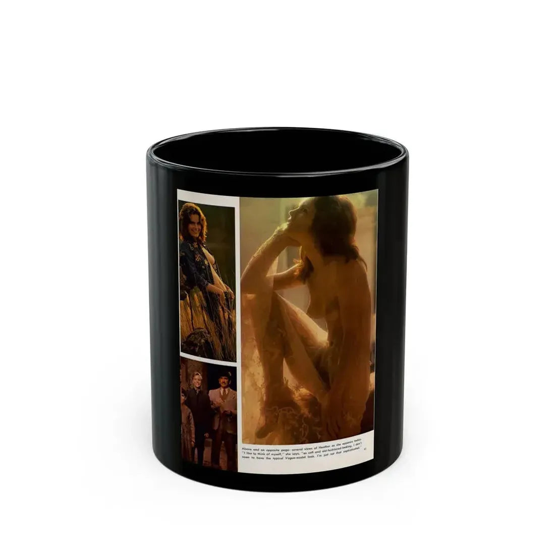 Heather Menzies #12 - Nude (Vintage Female Icon) Black Coffee Mug 11oz - Go Mug Yourself
