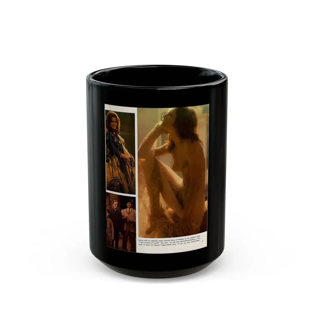 Heather Menzies #12 - Nude (Vintage Female Icon) Black Coffee Mug 15oz - Go Mug Yourself