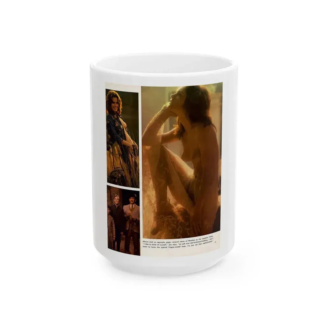Heather Menzies #12 - Nude (Vintage Female Icon) White Coffee Mug 15oz - Go Mug Yourself