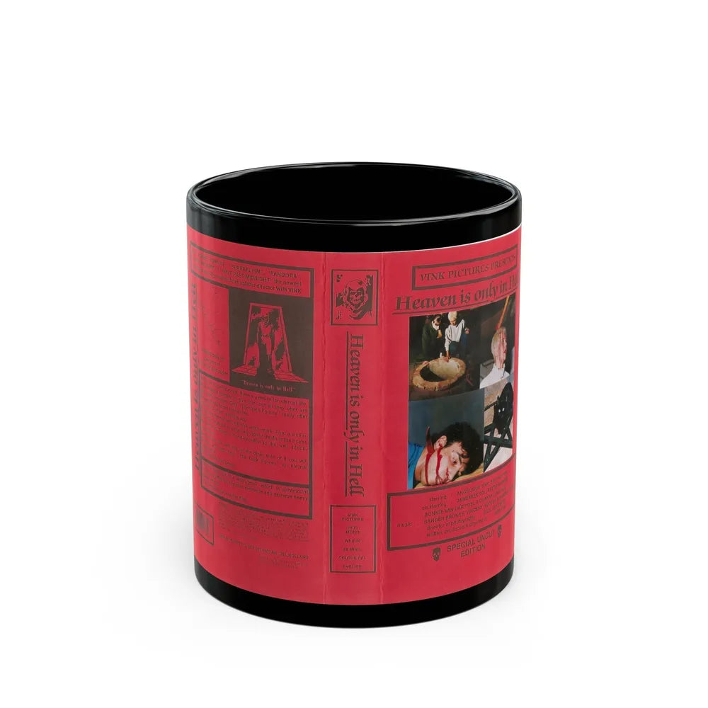 HEAVEN IS ONLY IN HELL VINK PICTURES PRESENTS (VHS COVER) - Black Coffee Mug-11oz-Go Mug Yourself