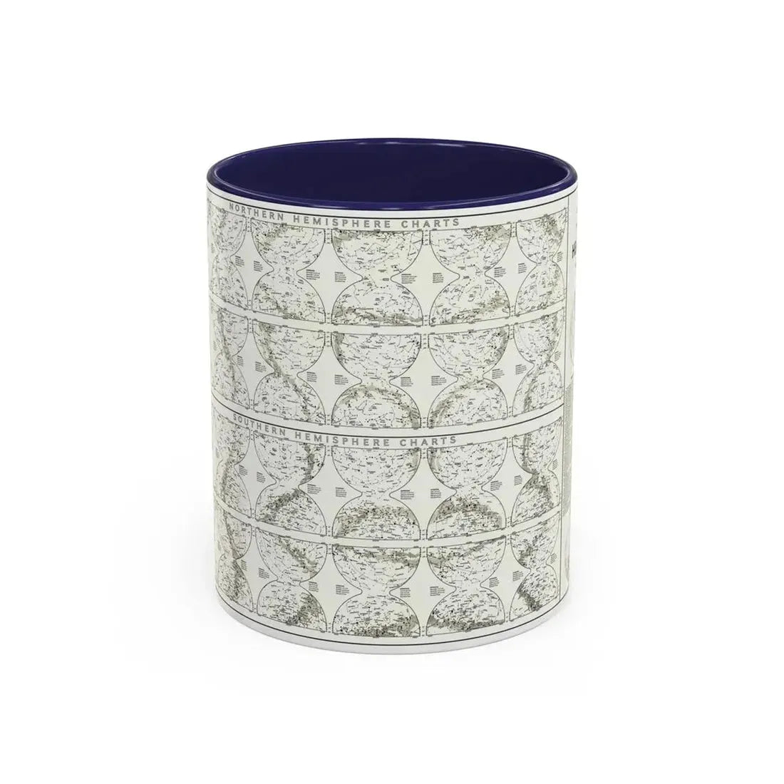 Heavens, The - Monthly Star Charts (1970) (Map) Accent Coffee Mug 11oz Navy - Go Mug Yourself