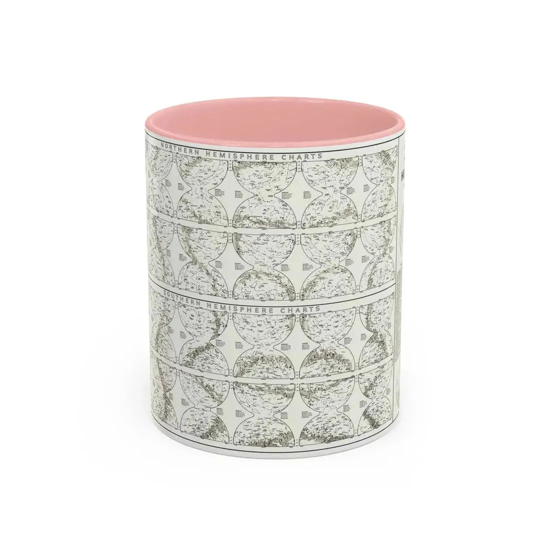 Heavens, The - Monthly Star Charts (1970) (Map) Accent Coffee Mug 11oz Pink - Go Mug Yourself