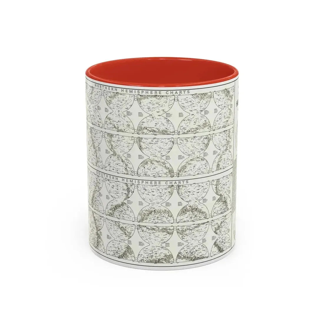 Heavens, The - Monthly Star Charts (1970) (Map) Accent Coffee Mug 11oz Red - Go Mug Yourself