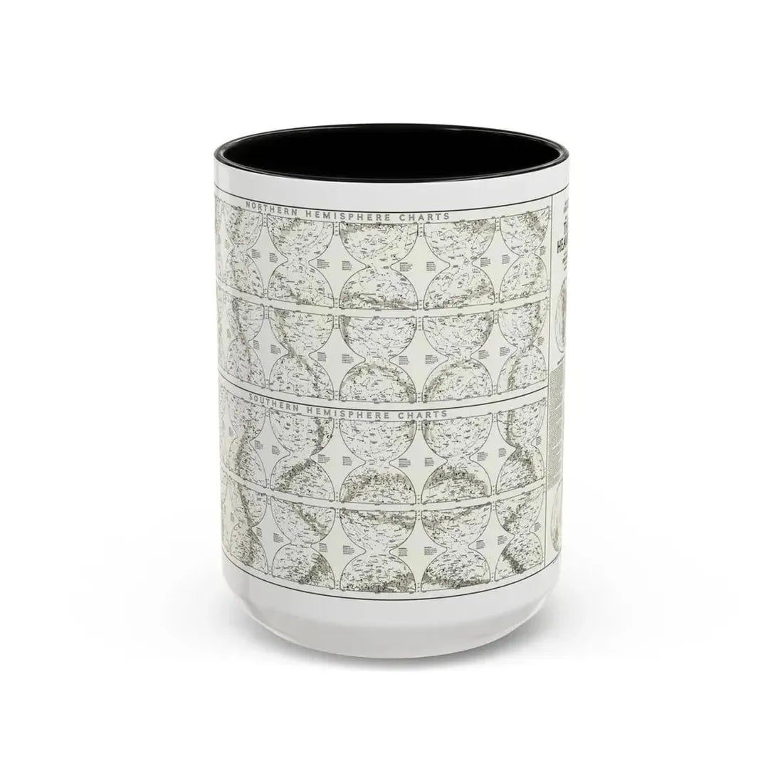 Heavens, The - Monthly Star Charts (1970) (Map) Accent Coffee Mug 15oz Black - Go Mug Yourself
