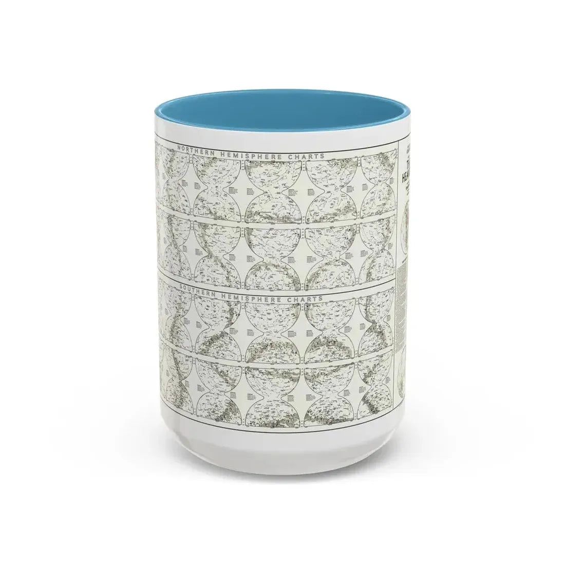 Heavens, The - Monthly Star Charts (1970) (Map) Accent Coffee Mug 15oz Light Blue - Go Mug Yourself