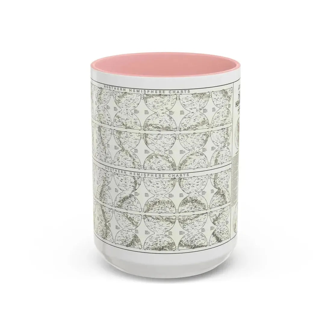 Heavens, The - Monthly Star Charts (1970) (Map) Accent Coffee Mug 15oz Pink - Go Mug Yourself
