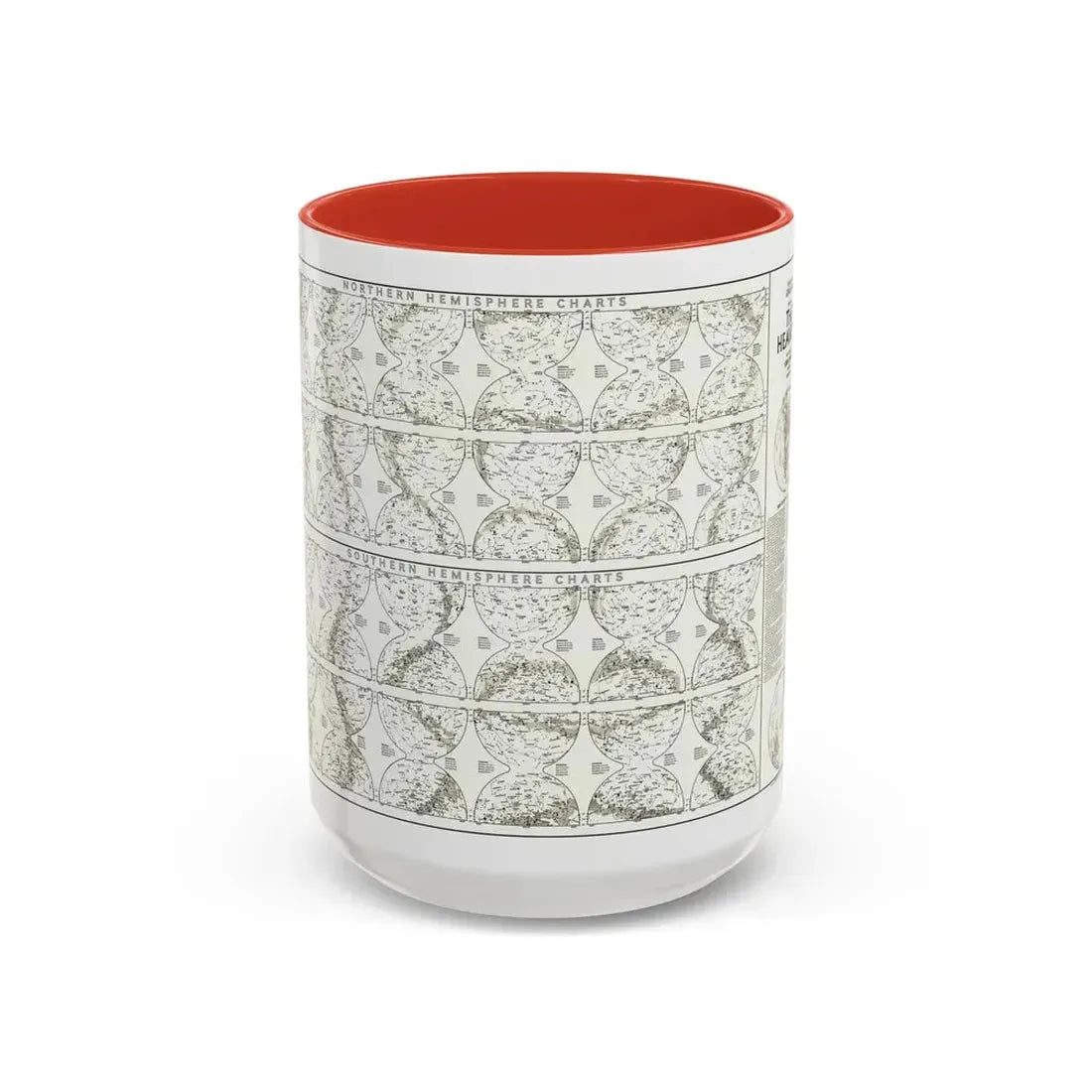 Heavens, The - Monthly Star Charts (1970) (Map) Accent Coffee Mug 15oz Red - Go Mug Yourself