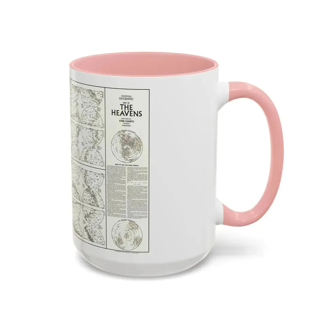 Heavens, The - Monthly Star Charts (1970) (Map) Accent Coffee Mug - Go Mug Yourself