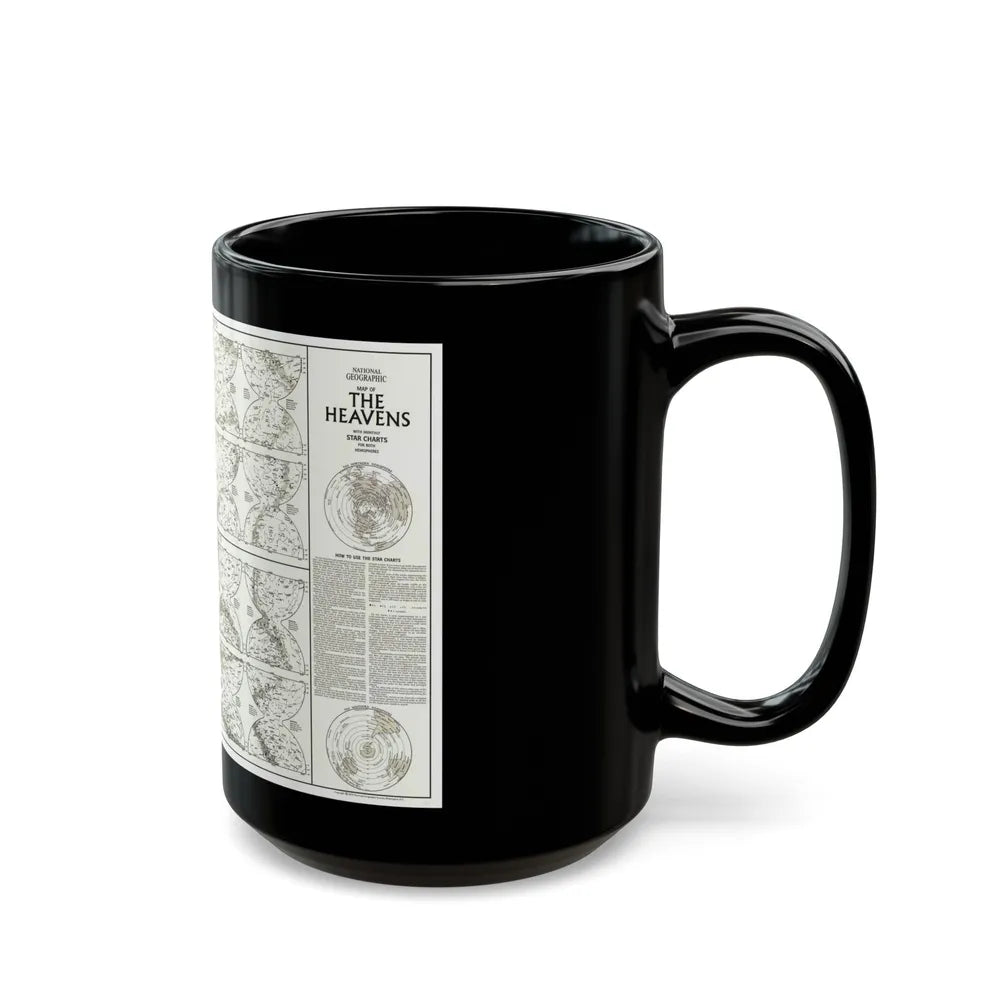 Heavens, The - Monthly Star Charts (1970) (Map) Black Coffee Mug-Go Mug Yourself