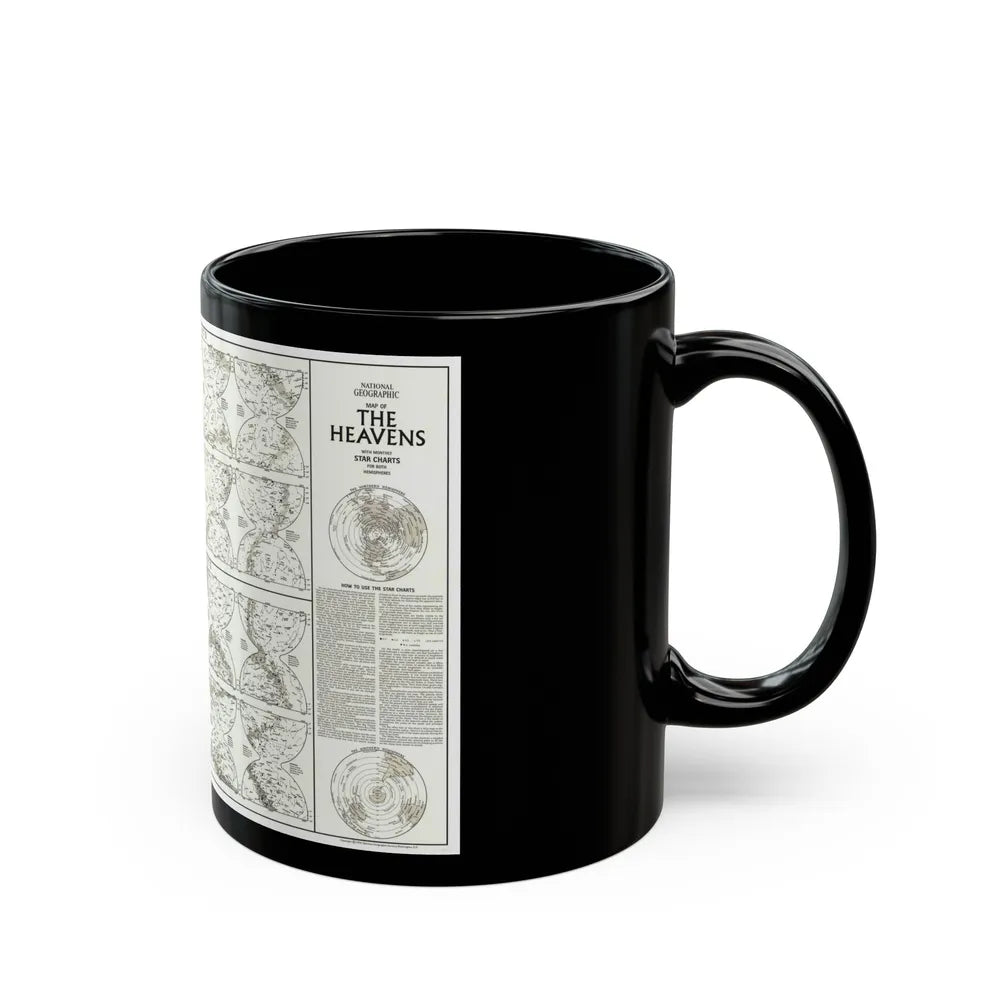 Heavens, The - Monthly Star Charts (1970) (Map) Black Coffee Mug-Go Mug Yourself