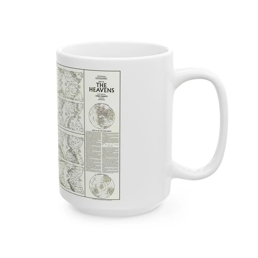 Heavens, The - Monthly Star Charts (1970) (Map) White Coffee Mug-Go Mug Yourself