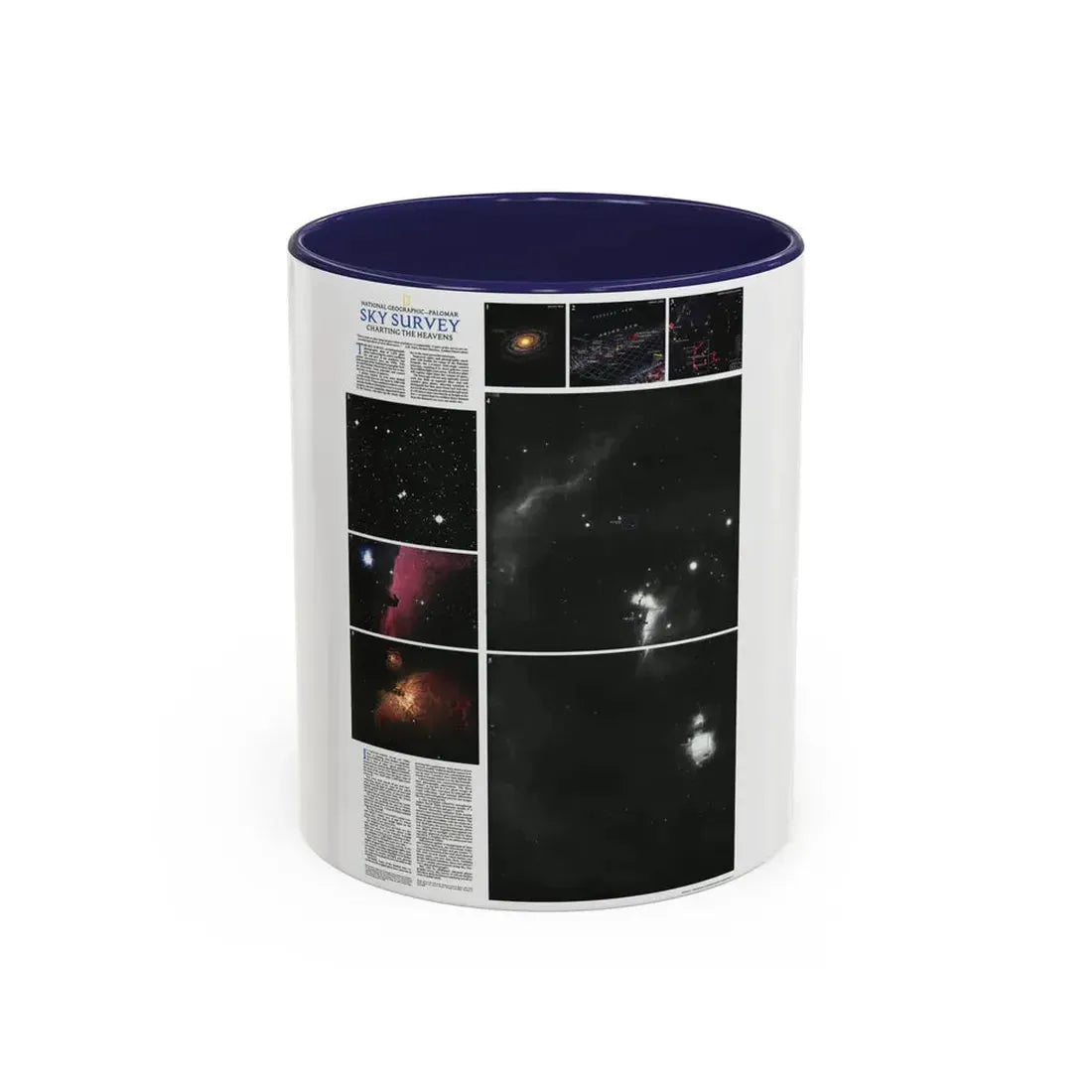 Heavens, The - Palomar Sky Survey (1983) (Map) Accent Coffee Mug 11oz Navy - Go Mug Yourself