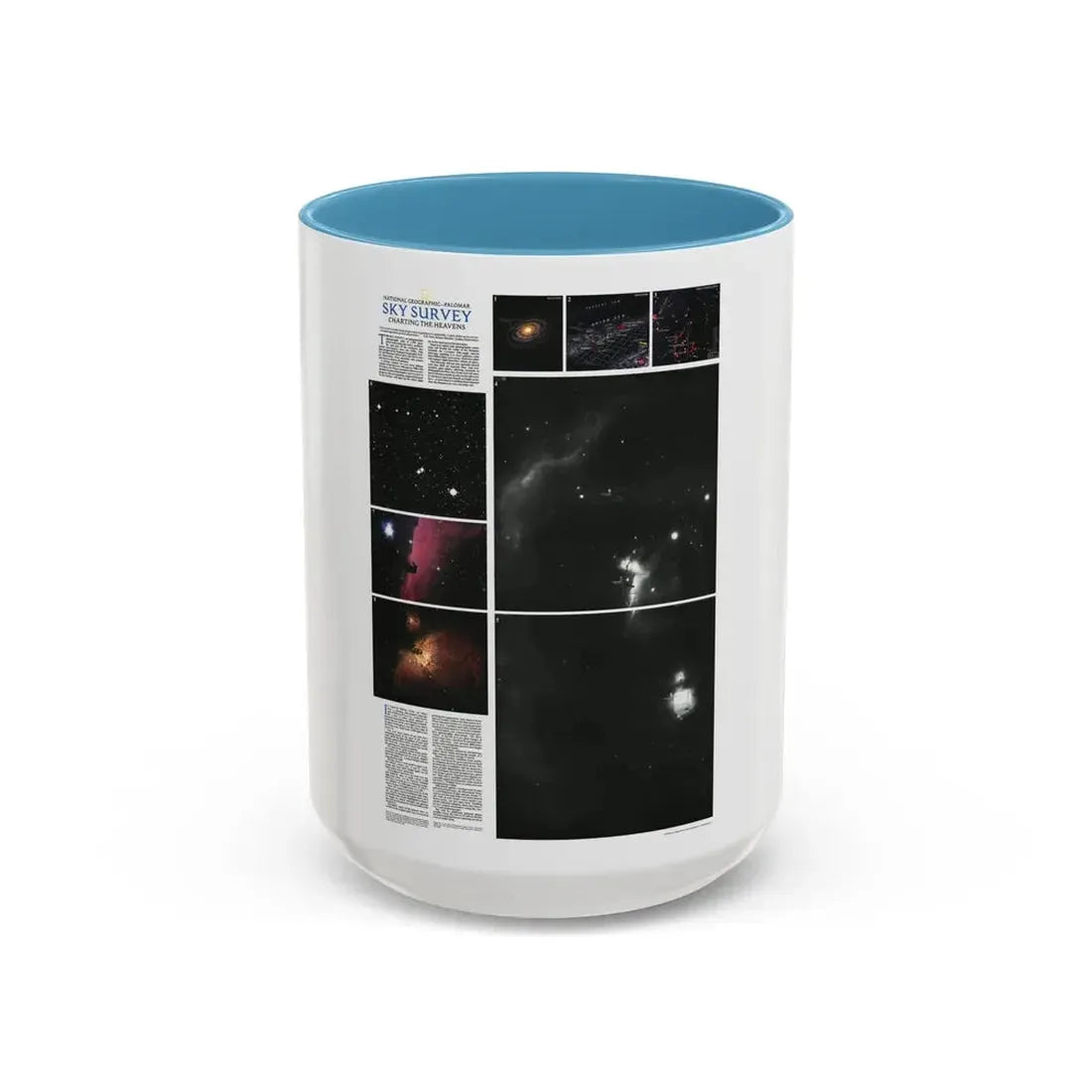 Heavens, The - Palomar Sky Survey (1983) (Map) Accent Coffee Mug 15oz Light Blue - Go Mug Yourself