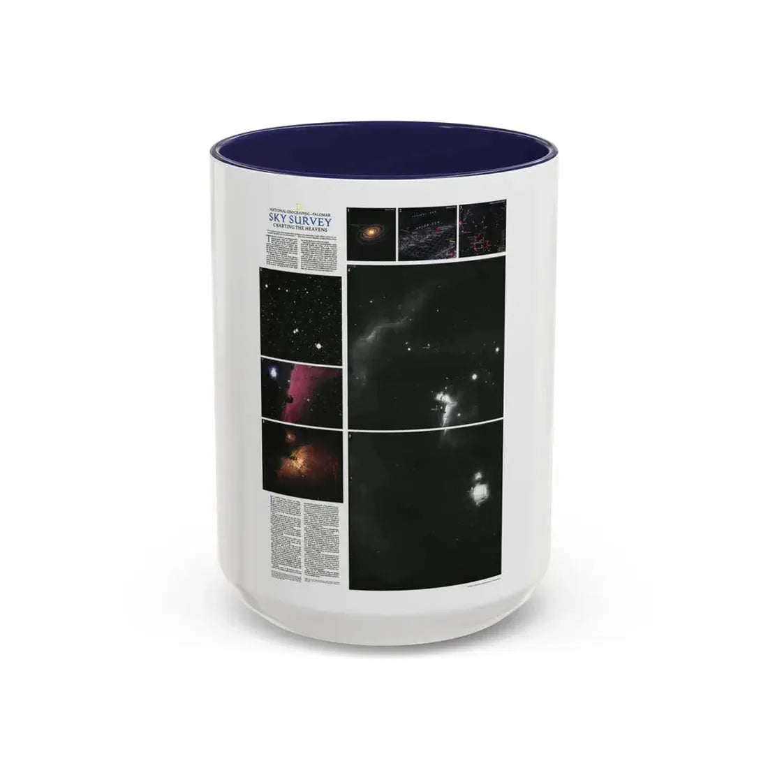 Heavens, The - Palomar Sky Survey (1983) (Map) Accent Coffee Mug 15oz Navy - Go Mug Yourself