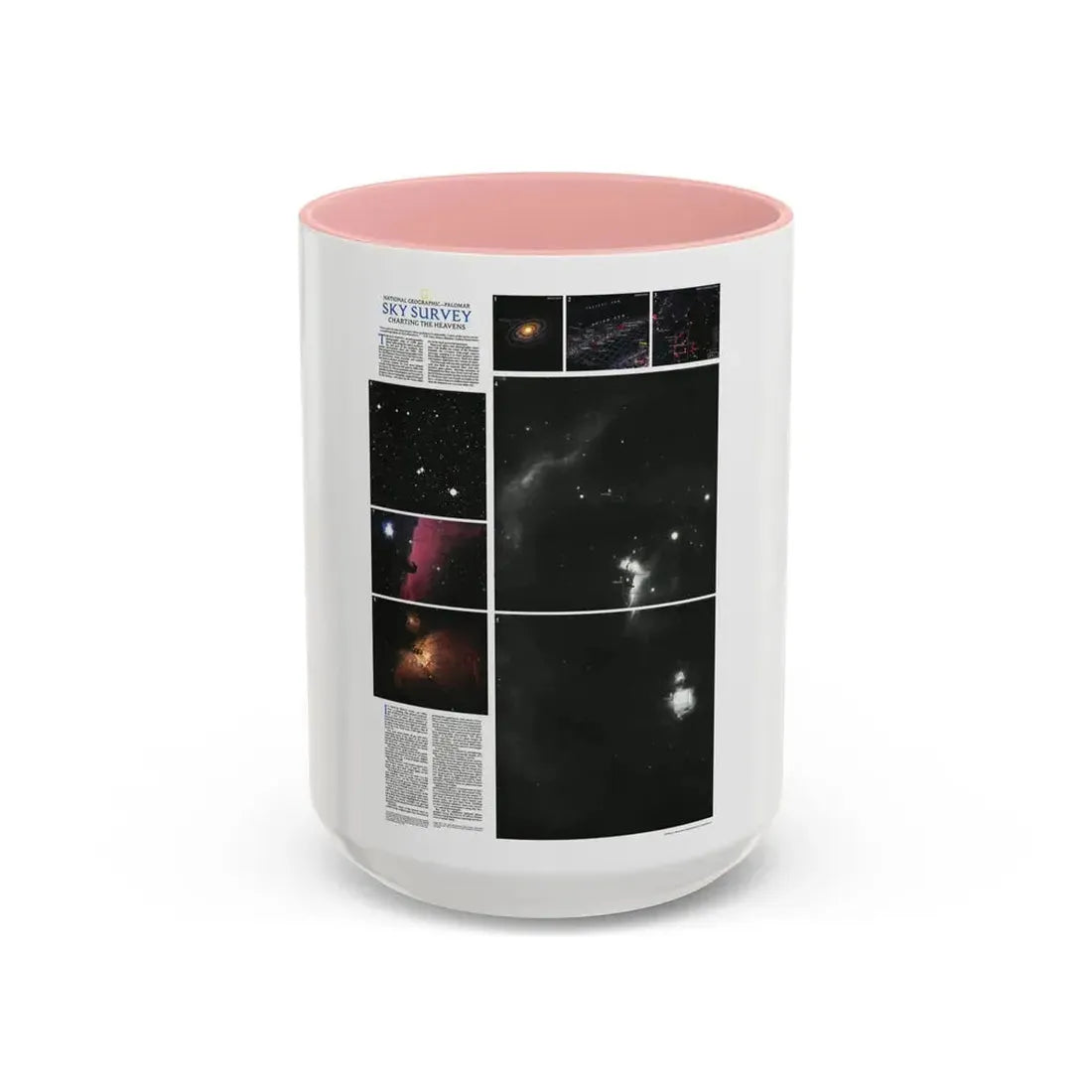 Heavens, The - Palomar Sky Survey (1983) (Map) Accent Coffee Mug 15oz Pink - Go Mug Yourself