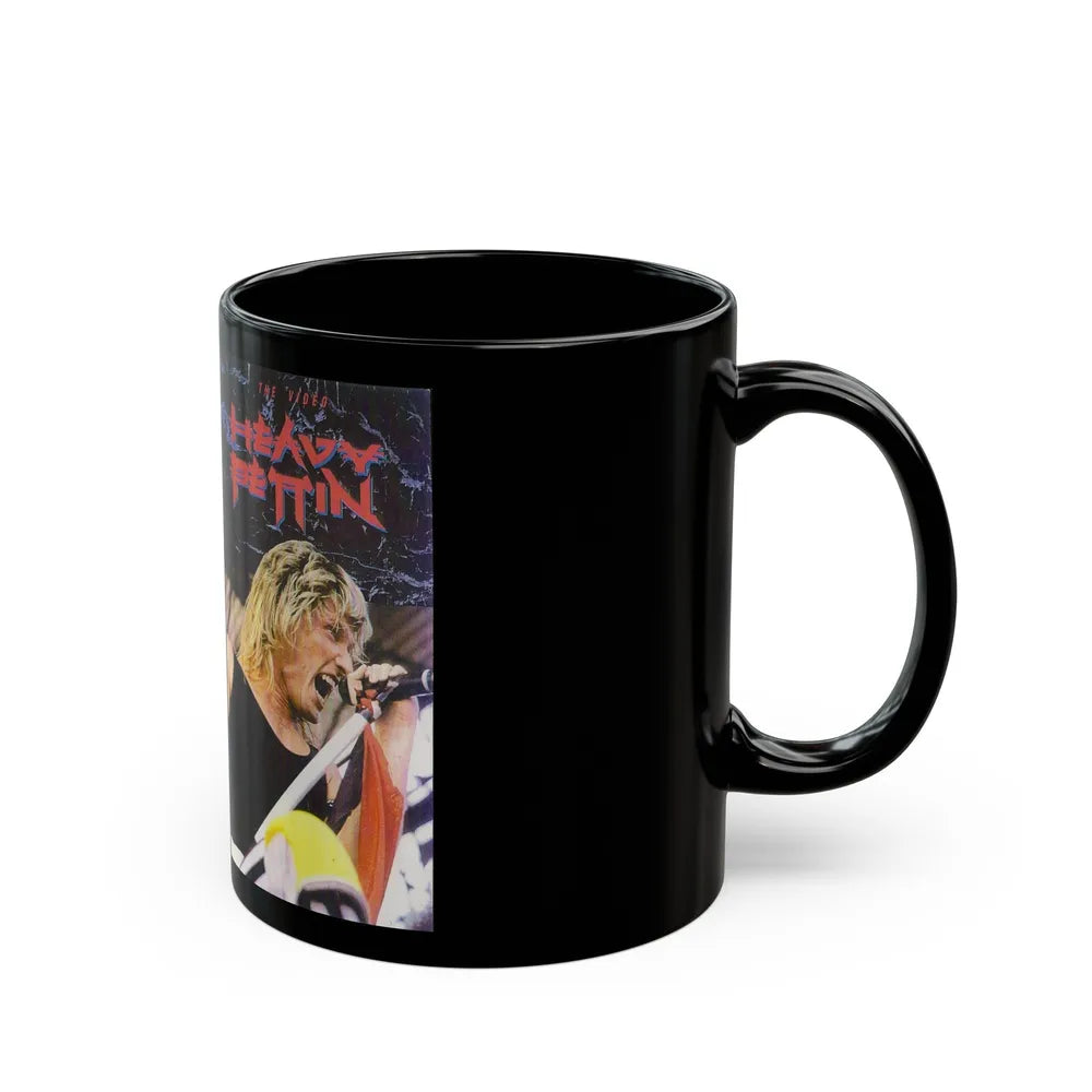 HEAVY PETTIN THE VIDEO (VHS COVER) - Black Coffee Mug-Go Mug Yourself